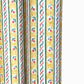 a sheet of florentine italian wrapping paper with a striped design in yellow, green, red and white with a little flower block print between the stripes