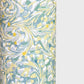 a sheet of printed marbled paper with a marble pattern in sage green, butter yellow, soft grey and white. 