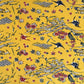 vintage katazome-shi stencil-dyed small papers from Japan. Yellow paper with Japanese cranes in red, blue and green. 