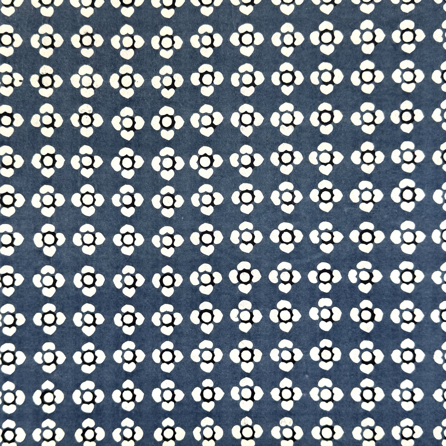 vintage katazome stencil dyed paper. azure blue paper with cream flower motifs. 