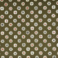 vintage katazome stencil dyed paper. Taupe paper with cream and red japanese circle motifs. 