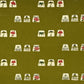 vintage katazome stencil dyed paper. Olive green paper with cream japanese motifs. 