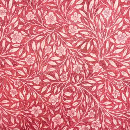 patterned paper / gift wrap with a delicate floral pattern in deep pink and white by Wanderlust