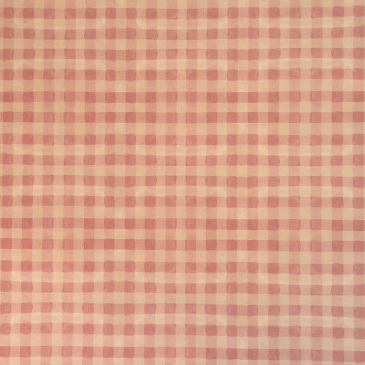 Checkered pattern wrapping paper with pink and beige squares