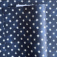 chequered navy blue with cream stars patterned wrapping paper 