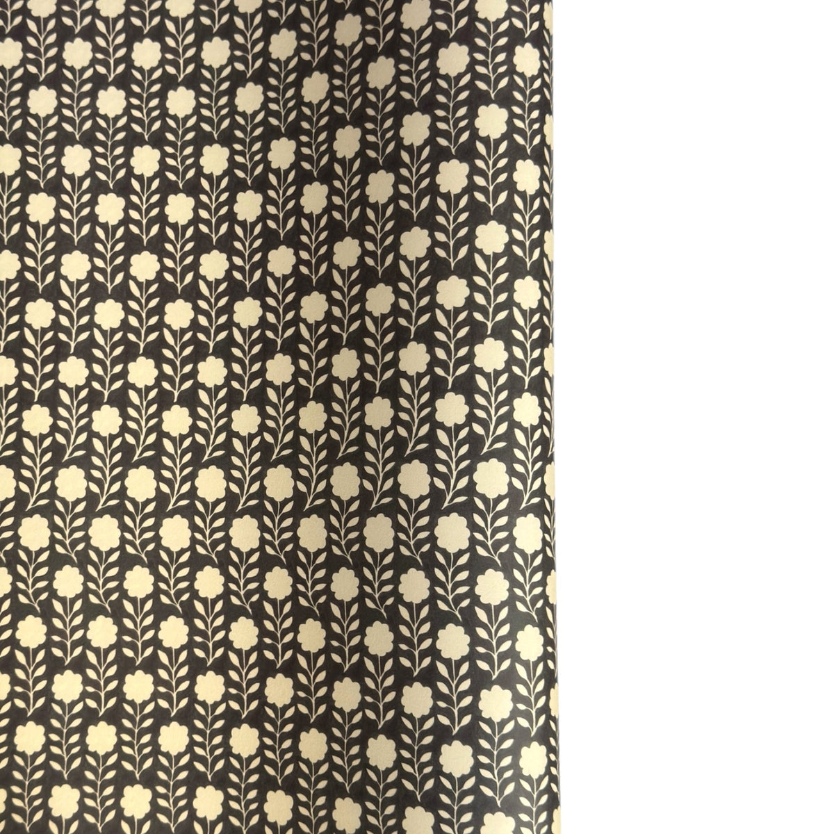 floral patterned wrapping paper in brown and cream