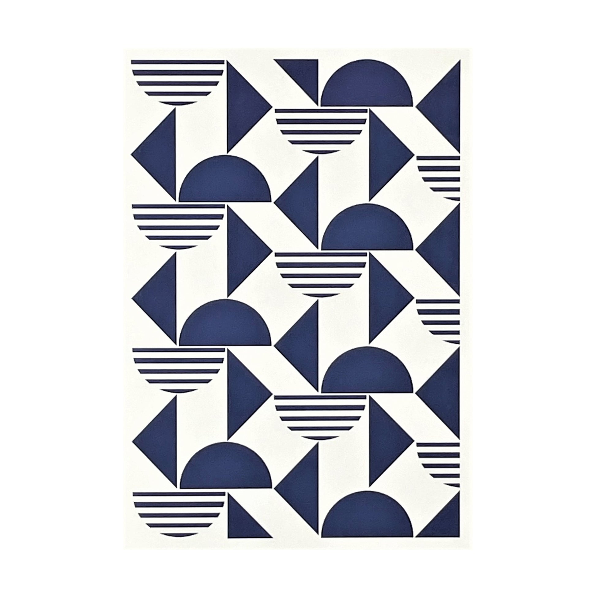 Greeting card with navy abstract geometric design by Amaretti Design