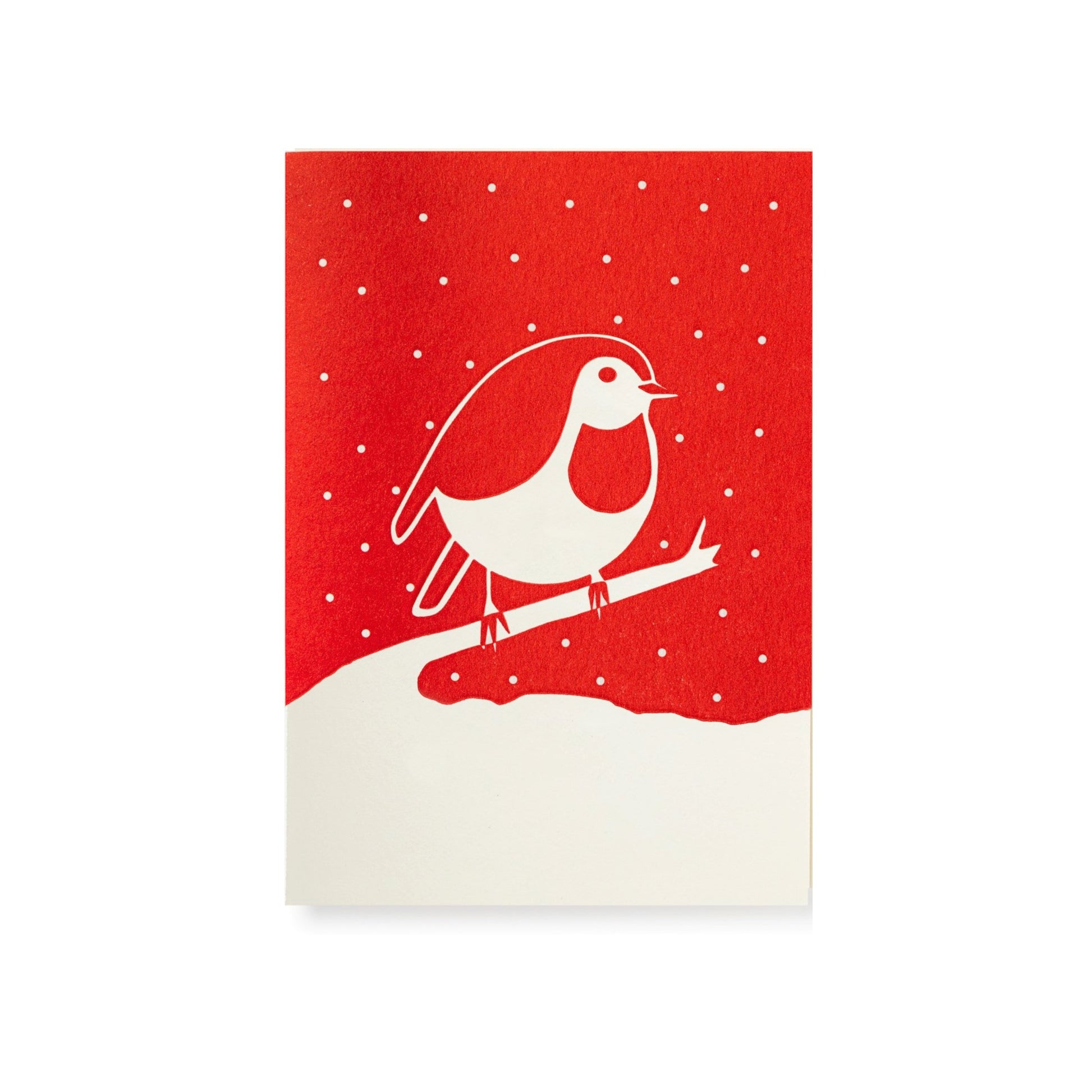 small greetings card of a red robin in the snow, by Archivist Gallery