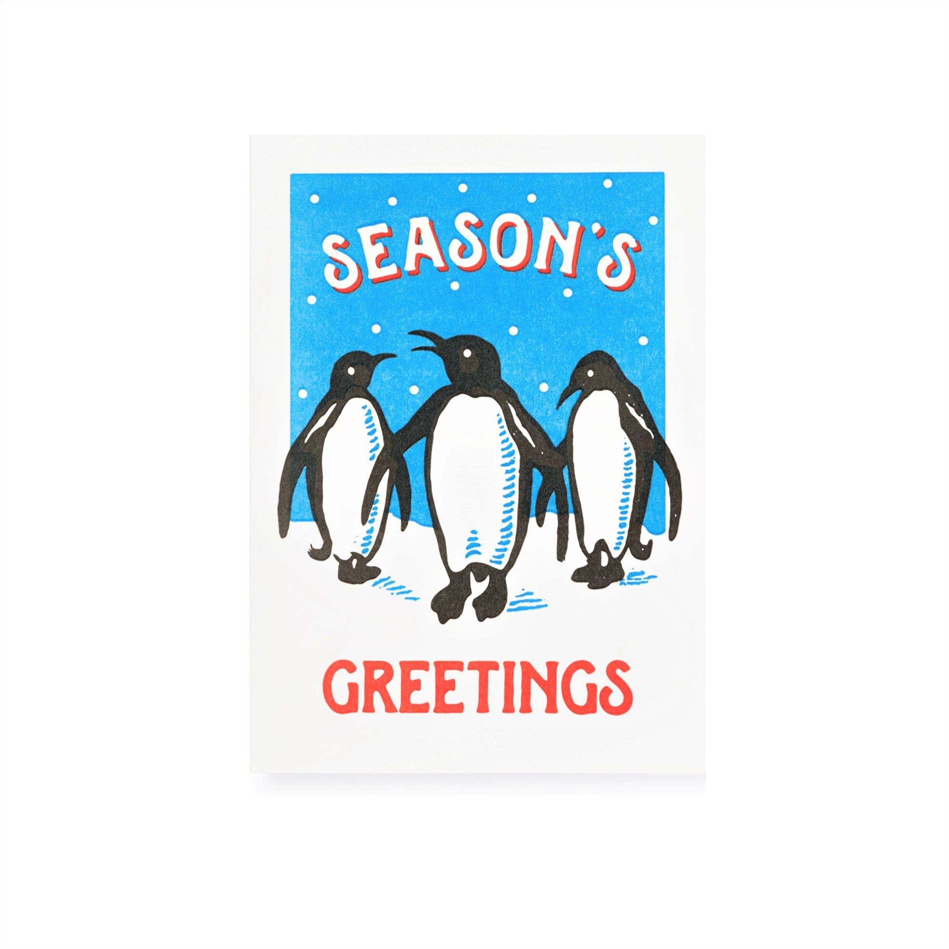small greetings card with penguin design and season's greeting message, by Archivist Gallery