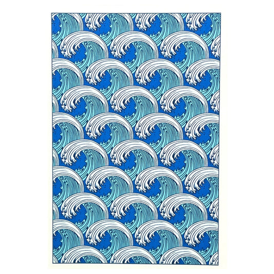 greetings card of japanese style blue waves design by Com Bossa Studio