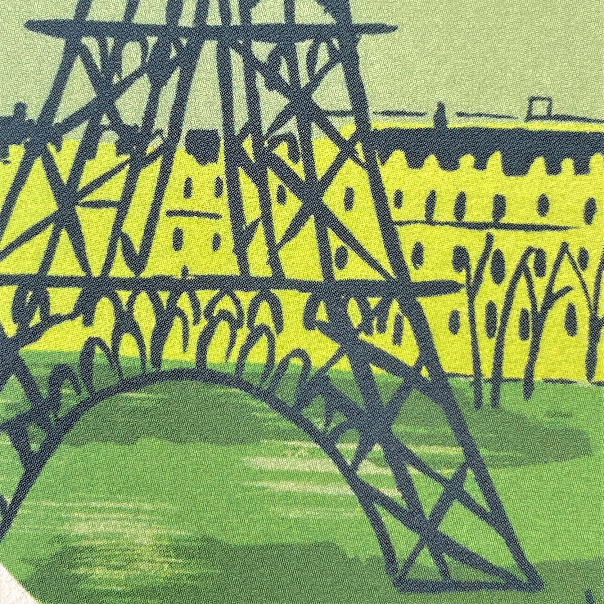 greetings card with drawing of the Eiffel tower, close up of the card