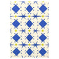 greetings card with cream background and blue and yellow papercut repeat pattern by Hadley Paper Goods