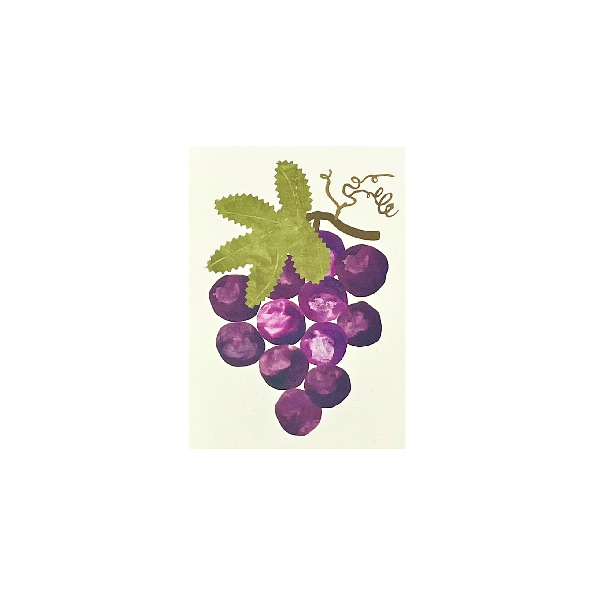 small greetings card showing a bunch of purple grapes, by Hadley Paper Goods