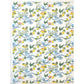japanese stencil-dyed handmade paper with birds and flowers pattern in green, blue and yellow, full sheet view