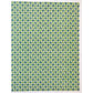 japanese stencil-dyed handmade paper with small scale diamond repeat pattern in two-tone green, full sheet view