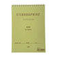 Top ring-bound stenographers' notebook with plain pistachio green cover by Japanese brand Life Japan