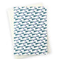 greeting card with geometric triangle and dot repeat pattern in teal and lilac by Ola Studio