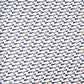 wrapping paper with abstract triangle and dot pattern in navy and gold on a white background by Ola Studio