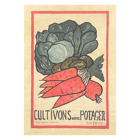 greetings card with drawing of carrots, cabbage and potatoes by the Pattern Book