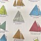greetings card with drawing of different types of sailing rigs, close-up